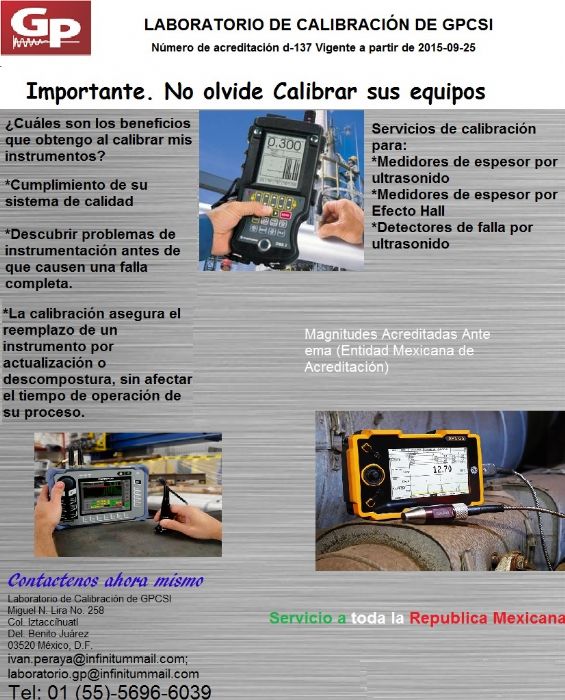 Calibración de equipos de medición 